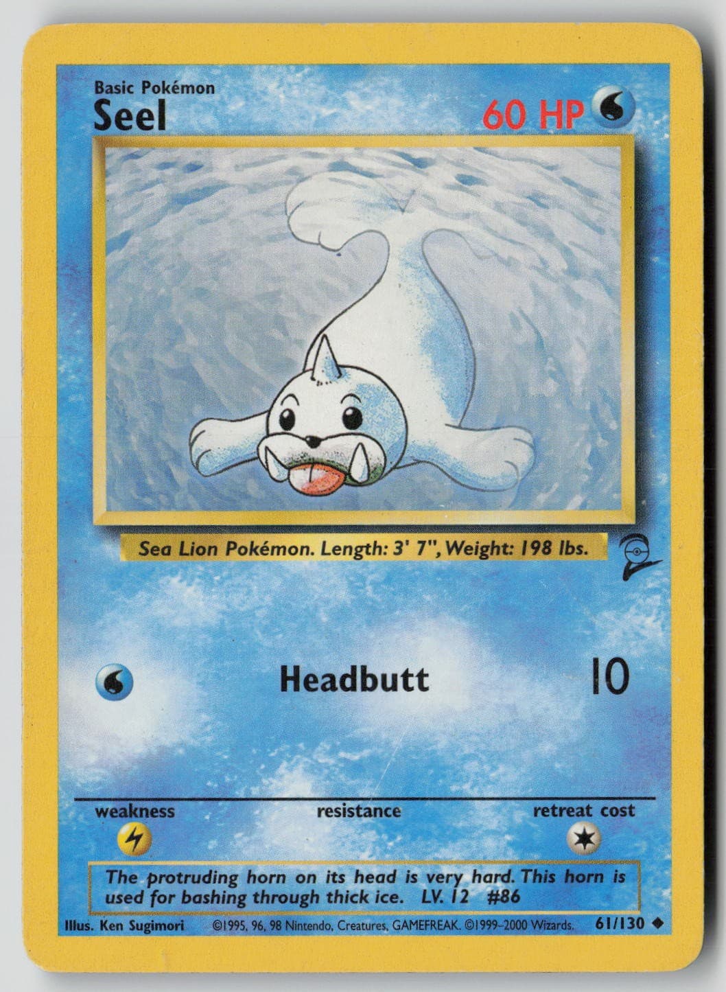 Seel 61/130 Uncommon Base Set 2 Pokemon HP