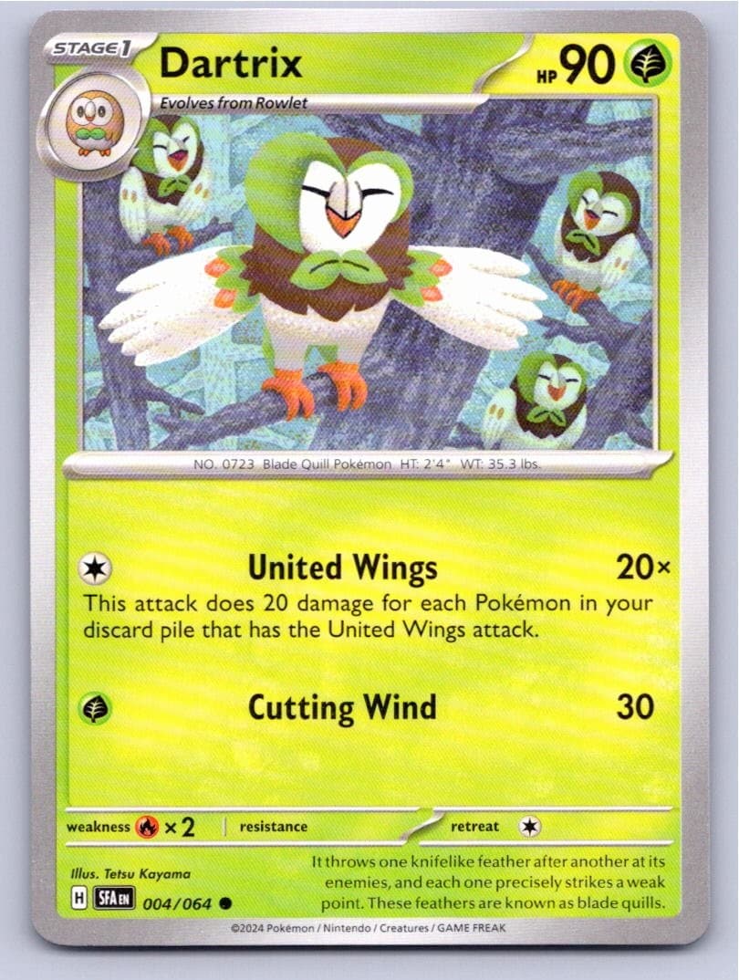 2024 POKEMON DARTRIX SHROUDED FABLE 004/064 COMMON NM A14187 FREE S&H