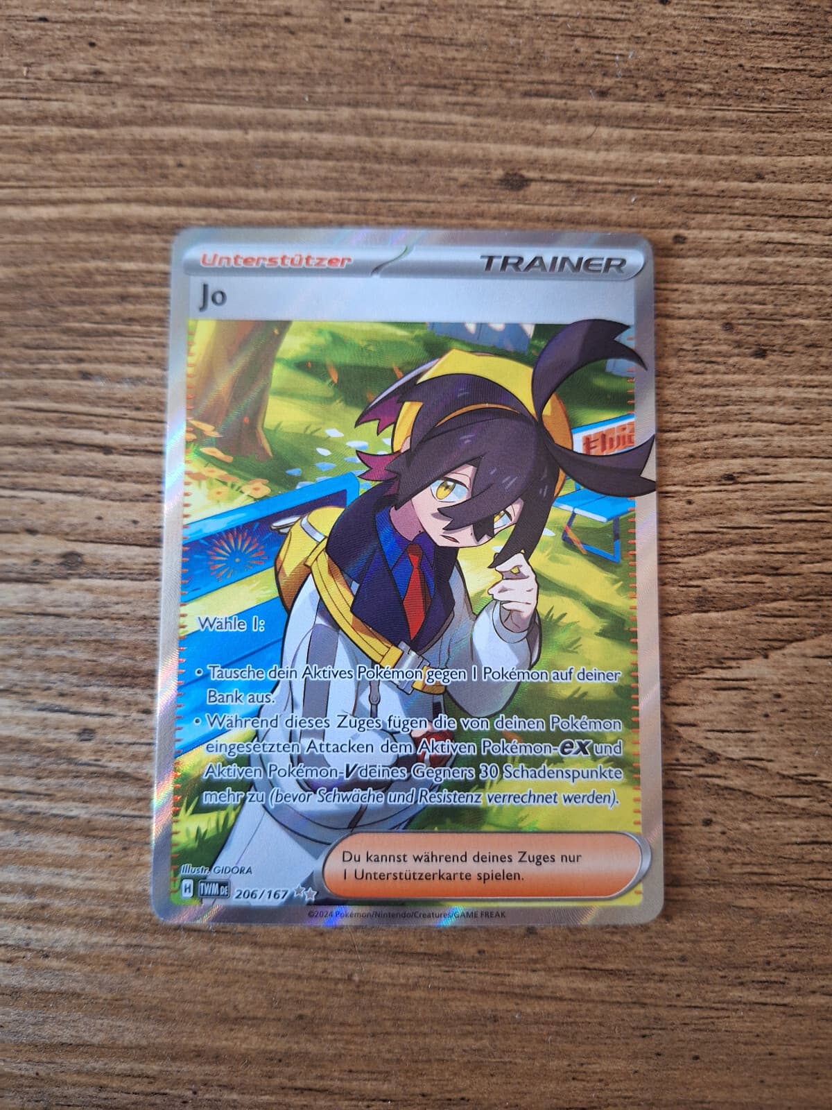 Pokémon Karte, Jo 206/167, Maskerade im Zwielicht, Full Art, Deutsch, NM