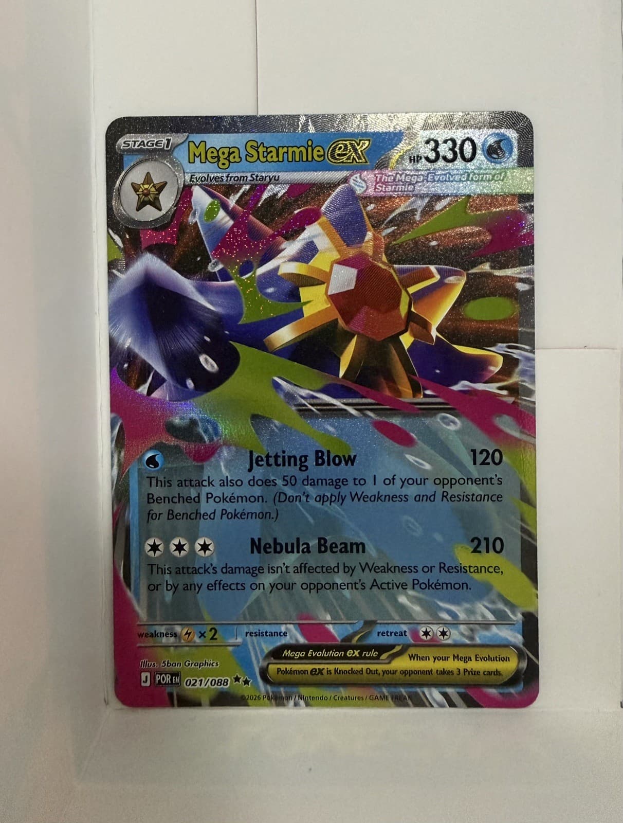 Pokemon Mega Evolution Perfect Order Mega Starmie Ex 21/88