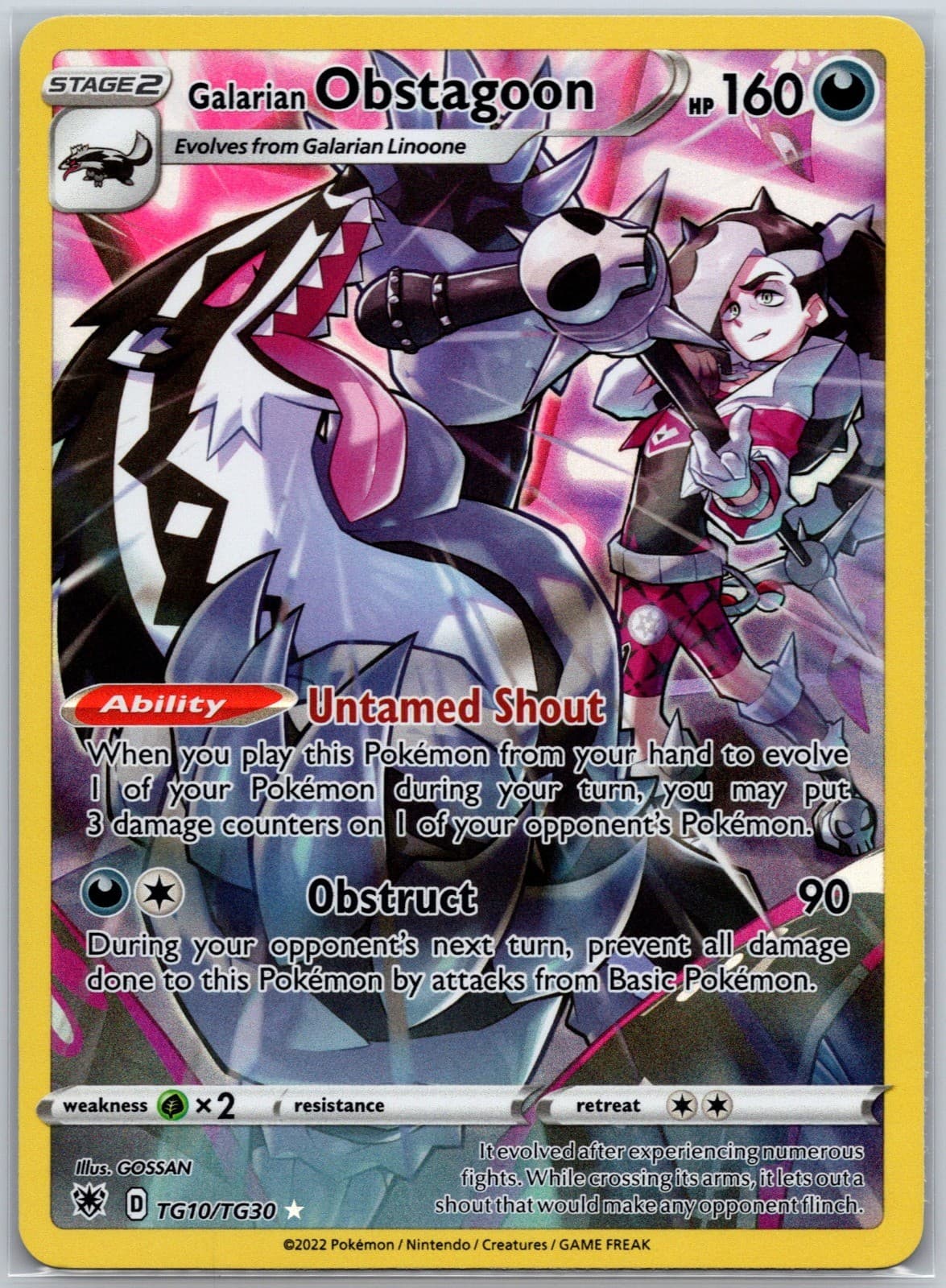 Galarian Obstagoon TG10/TG30 SWSH Astral Radiance Trainer Gallery NM Pokémon TCG
