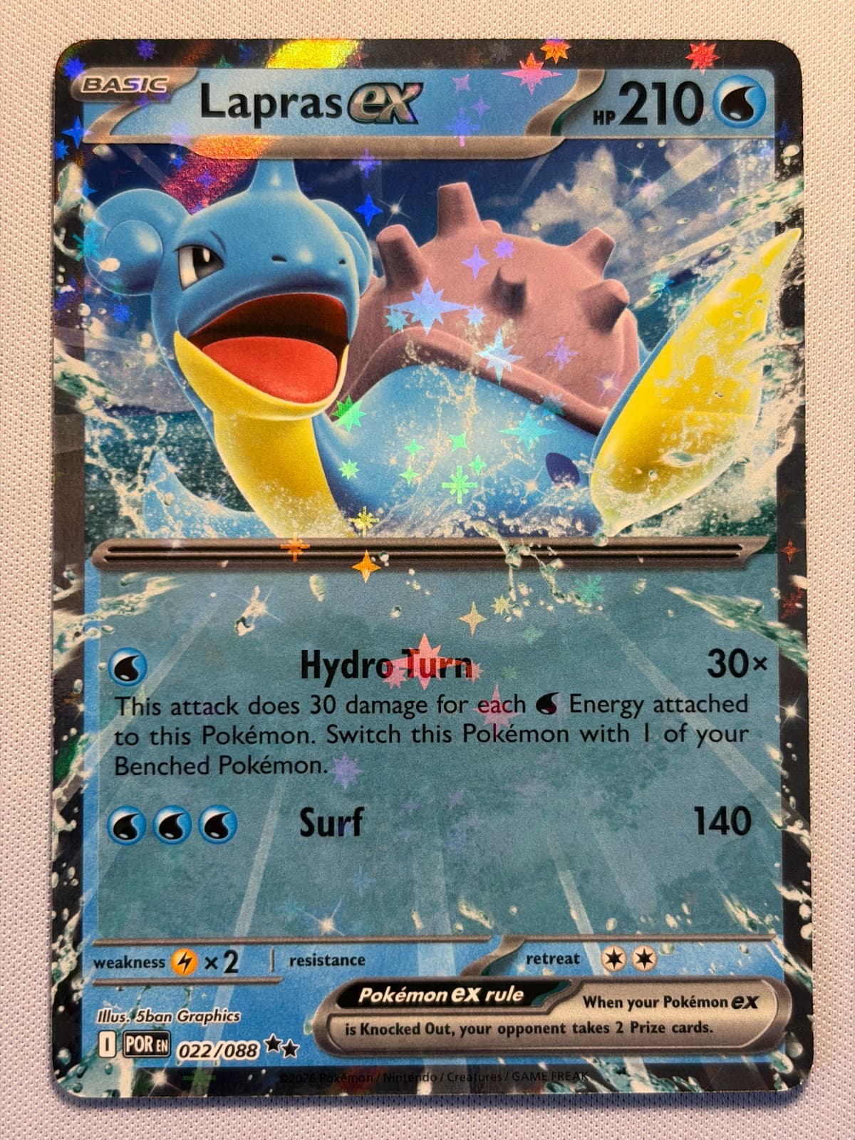 2026 POKEMON ME03 PERFECT ORDER: LAPRAS EX 22/88 HOLO NM