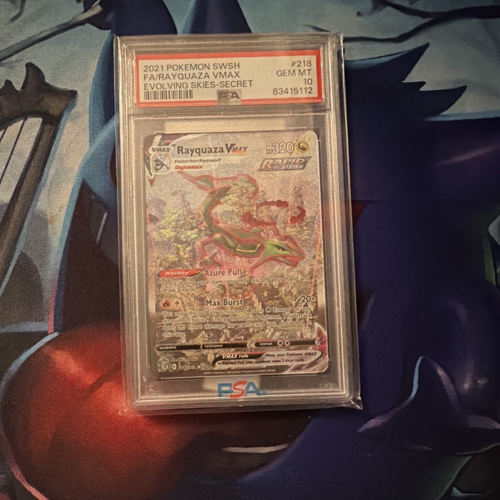 PSA 10 Rayquaza VMAX 218/203 Evolving Skies Alternate Art Secret Rare Holo