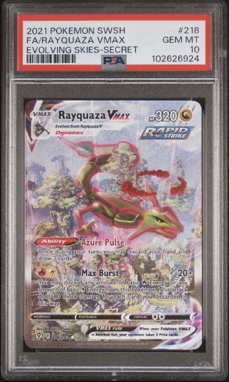 Rayquaza Vmax 218/203 psa 10