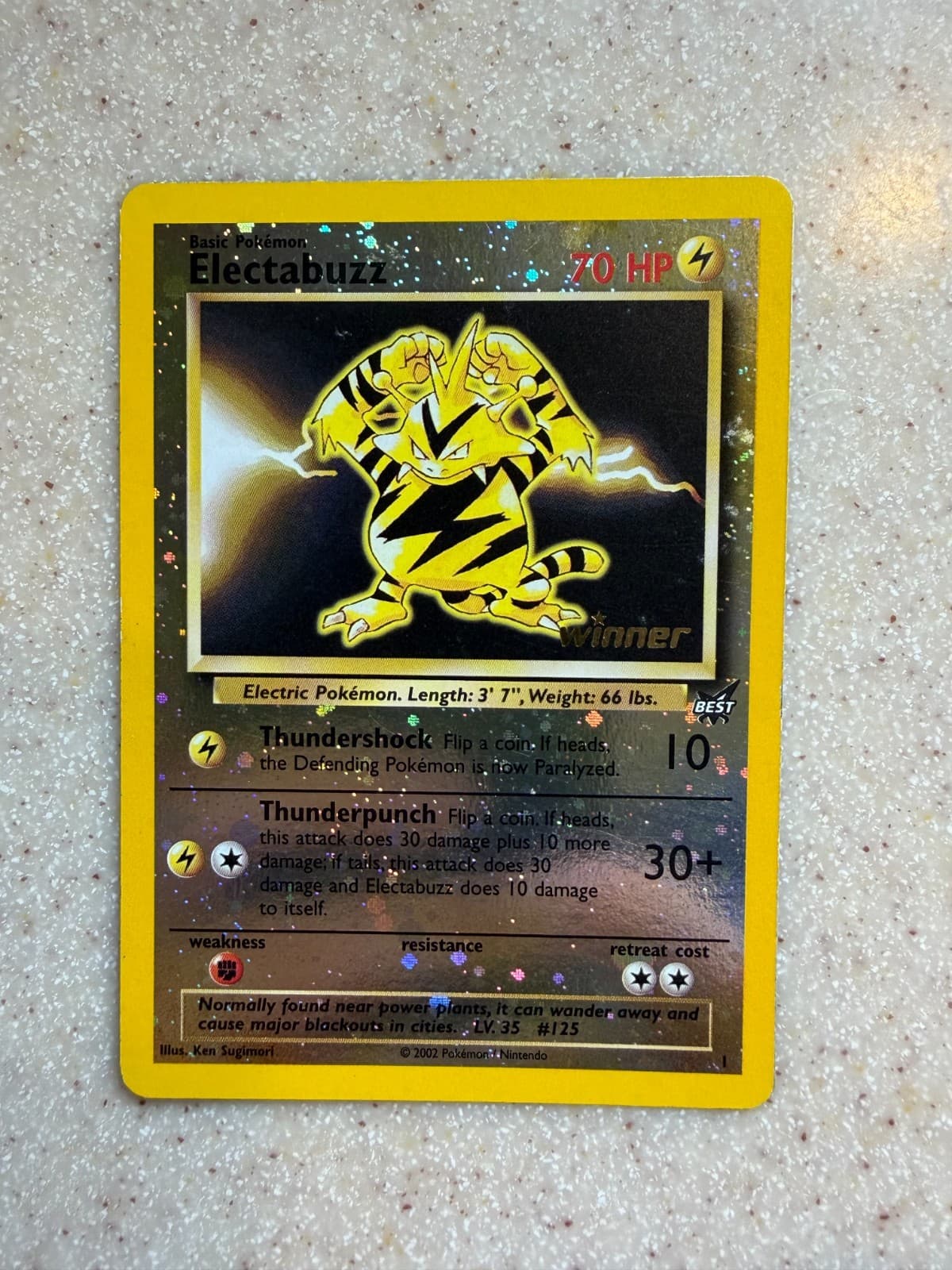 ELECTABUZZ 2002 Winner #1 Reverse Holo Best Of Game Pokemon LP