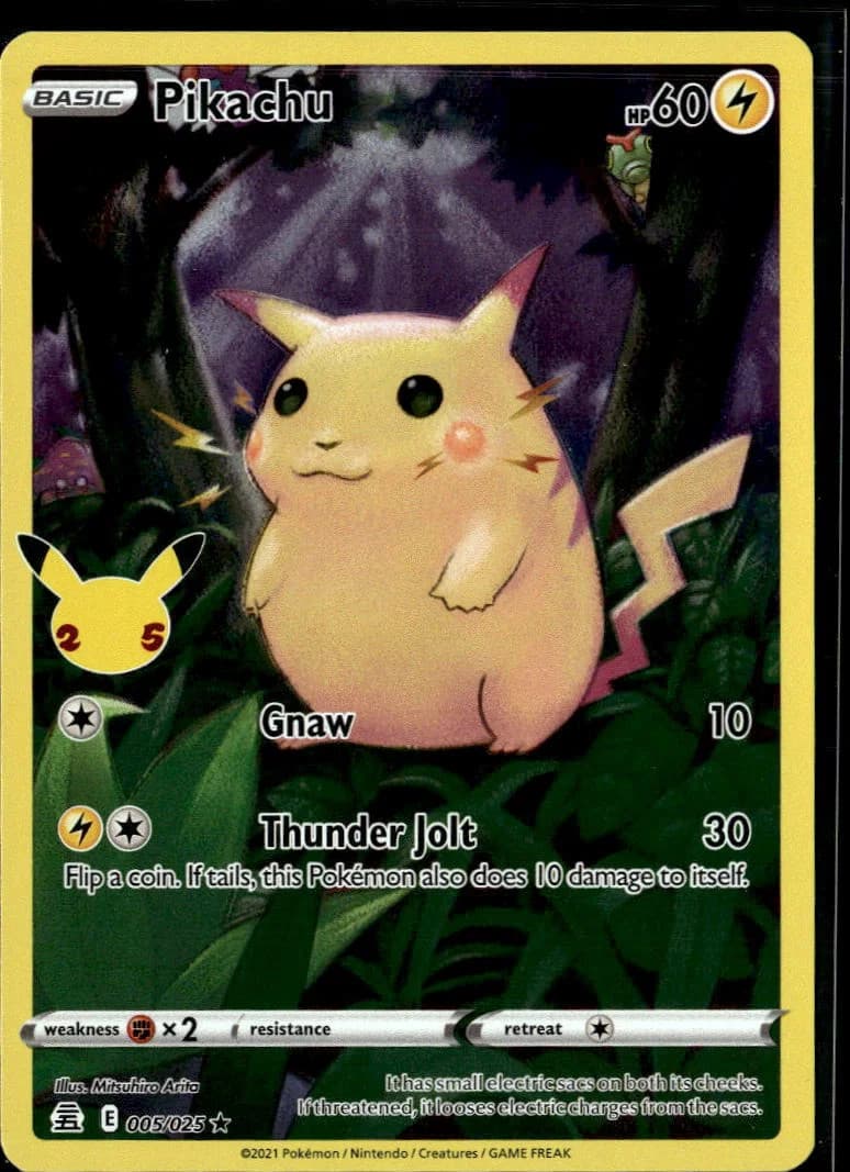 Pikachu 2021 Celebrations Holo Rare #5/25