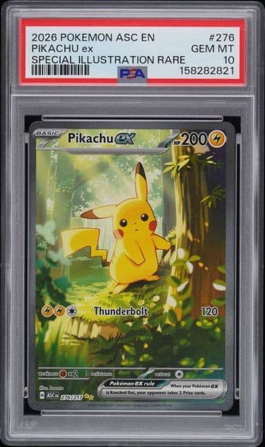 Pokemon Pikachu ex Ascended Heroes Special Illustration Rare #276 PSA 10