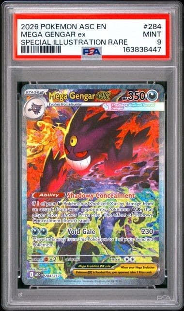 Pokemon 2026 Mega Gengar ex 284/217 SIR Ascended Heroes PSA 9