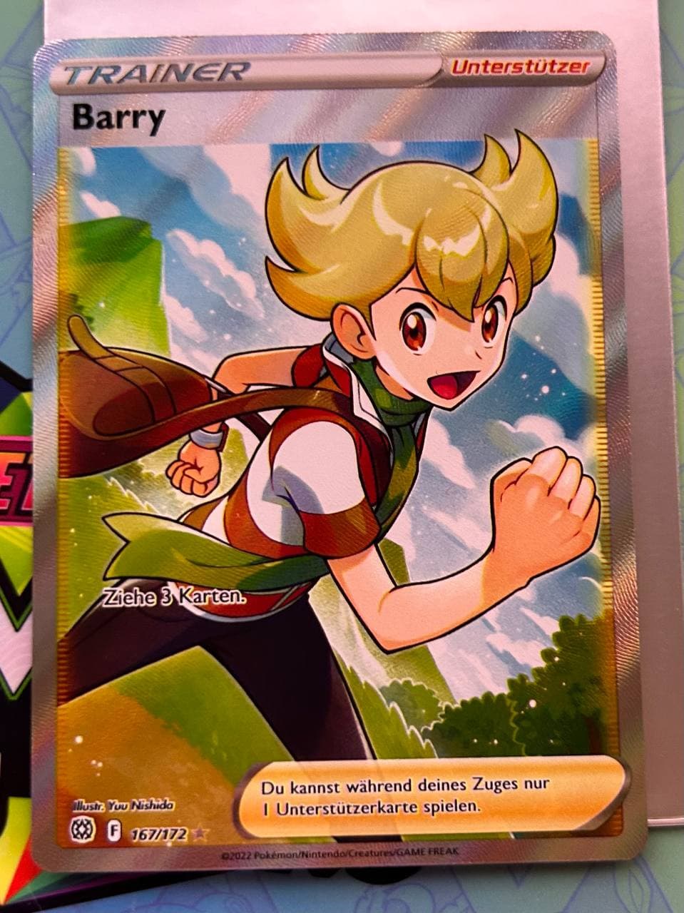 Pokémon Karte Barry 167/172 Strahlende Sterne Near Mint Deutsch