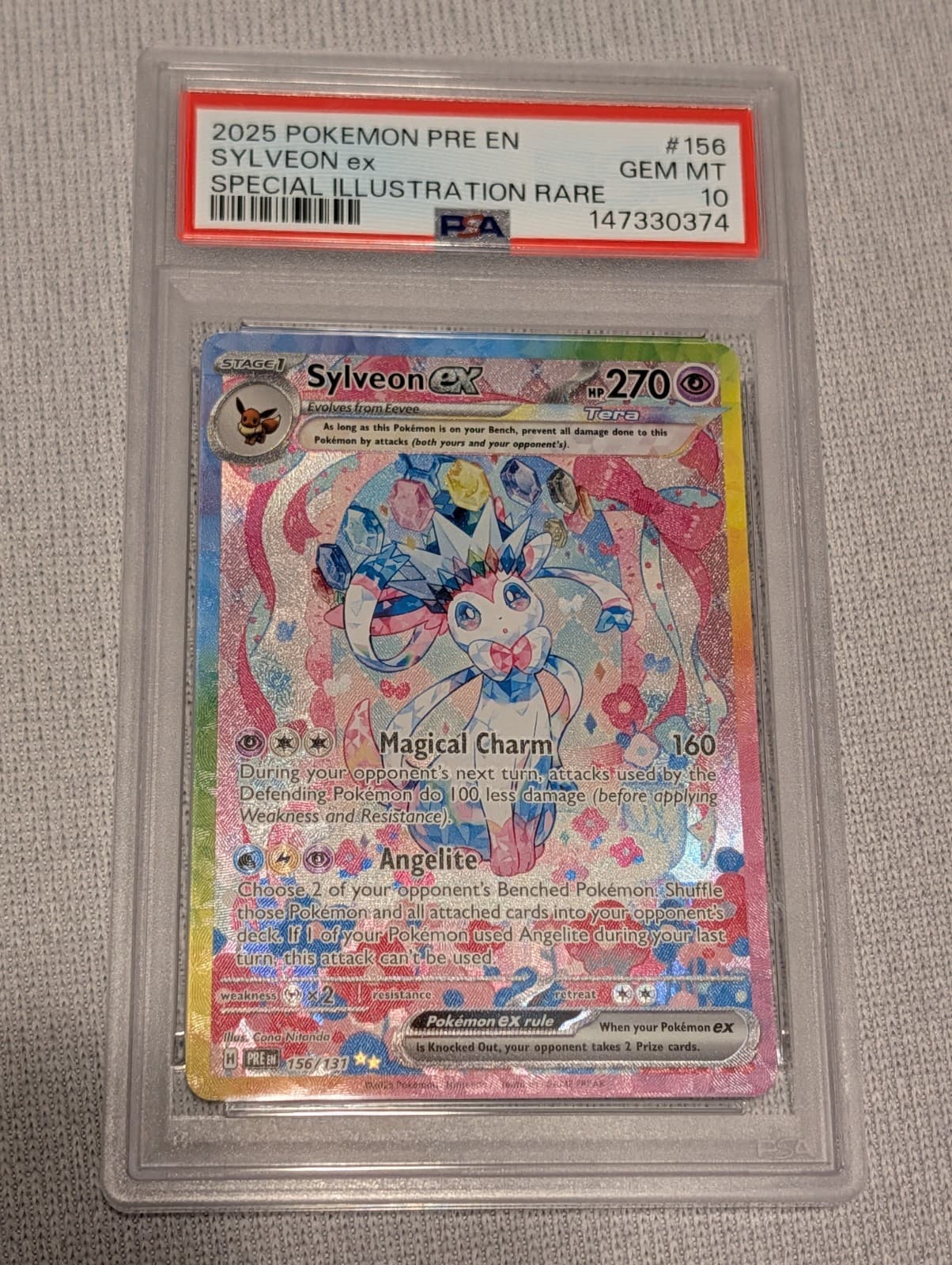 2025 POKEMON PRE EN-PRISMATIC EVOLUTIONS #156 SYLVEON EX PSA 10