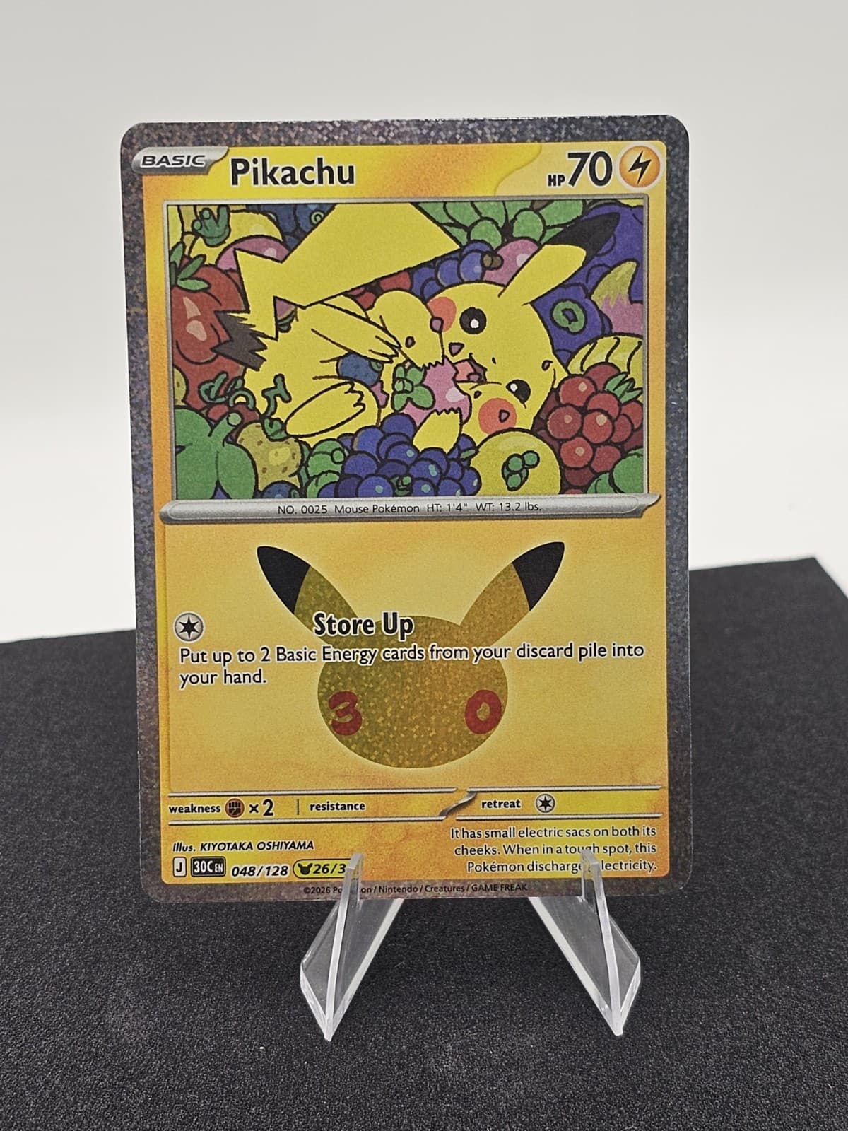 Pikachu 48/128 25/30 Pokemon 30th Celebration Holo NM