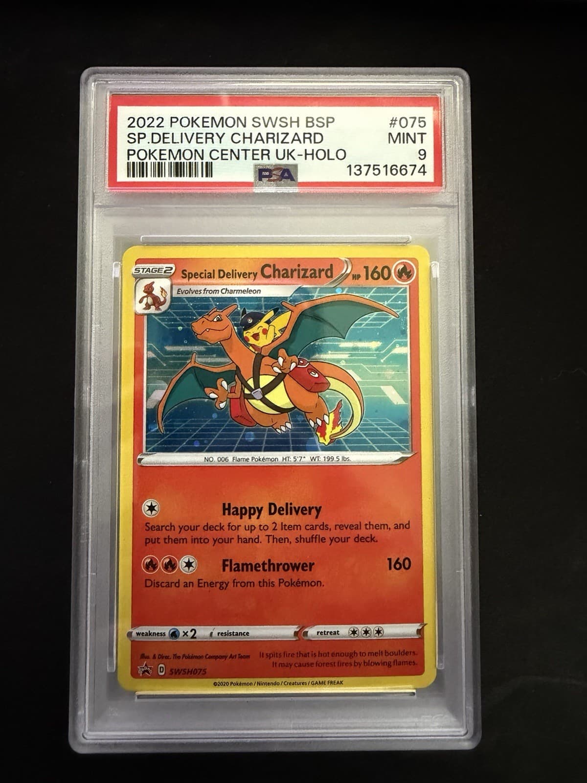 Special Delivery Charizard SWSH Promo SWSH075 Holo EN PSA 9 (2022)