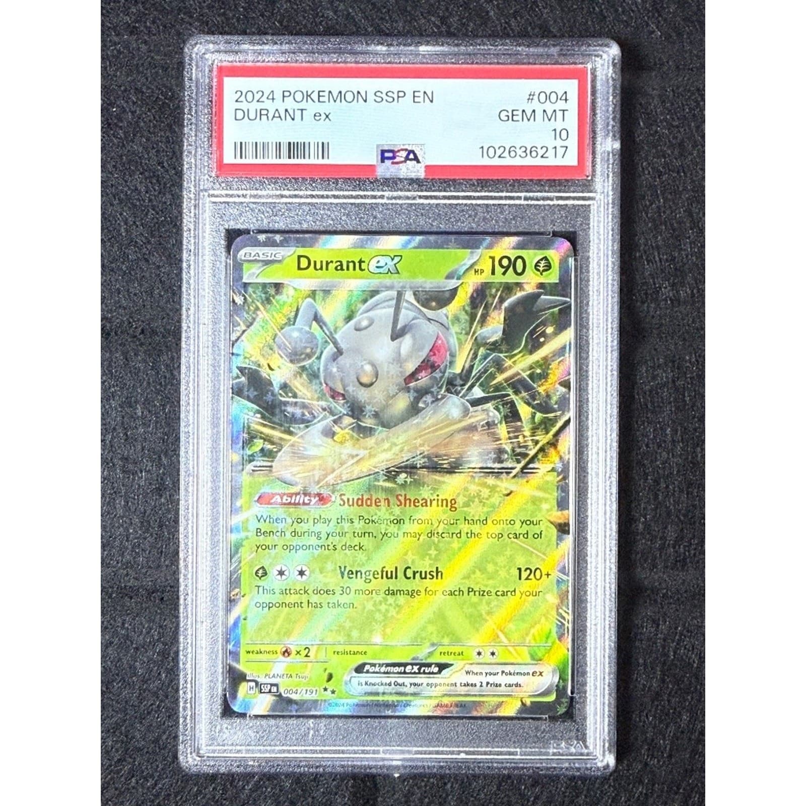 2024 Pokemon Durant ex 004/191 PSA 10 Gem Mint