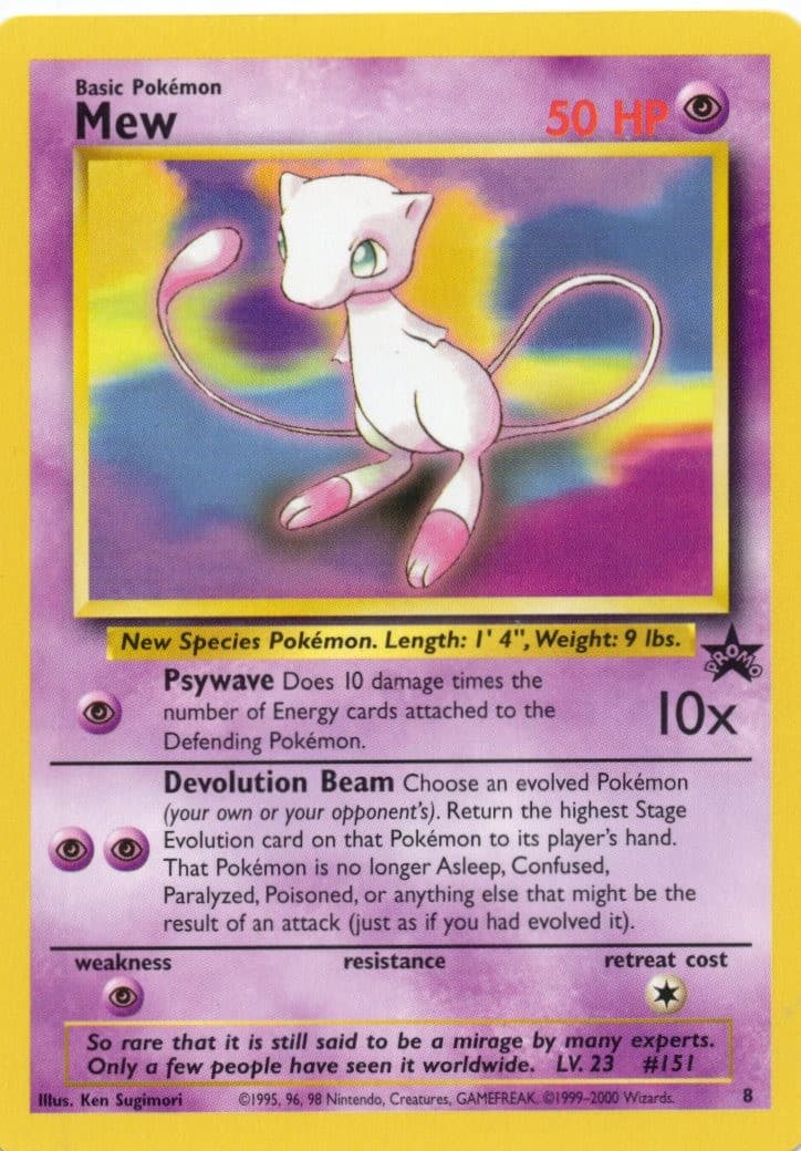 Pokemon Mew Wizards Black Star Promos 8 NM
