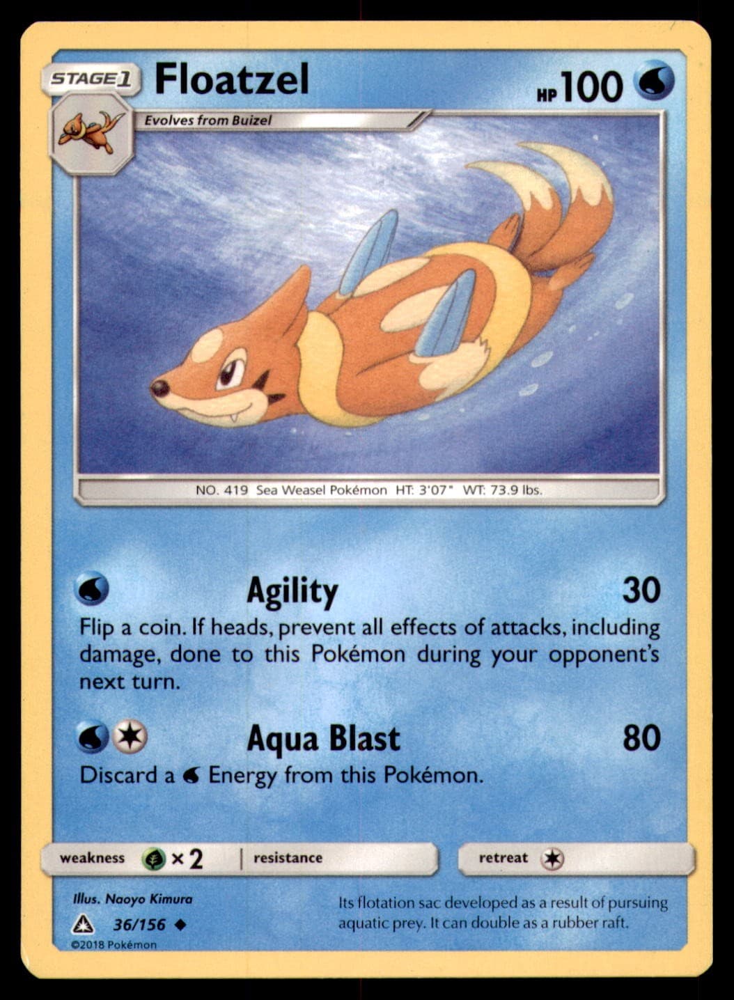 Floatzel 36/156 Ultra Prism 2018 Naoyo Kimura