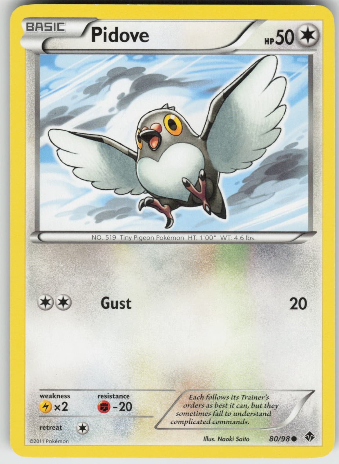 Pidove 80/98 Emerging Powers Pokemon Lightly Played LP
