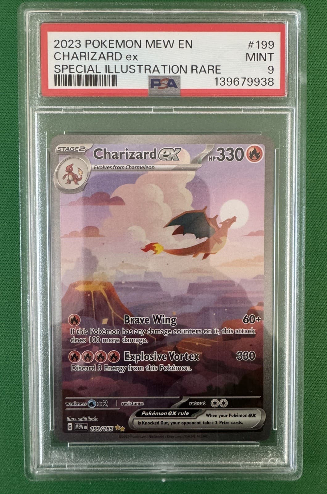 Charizard EX 199/165 Special Illustration Rare Pokemon 151 PSA 9