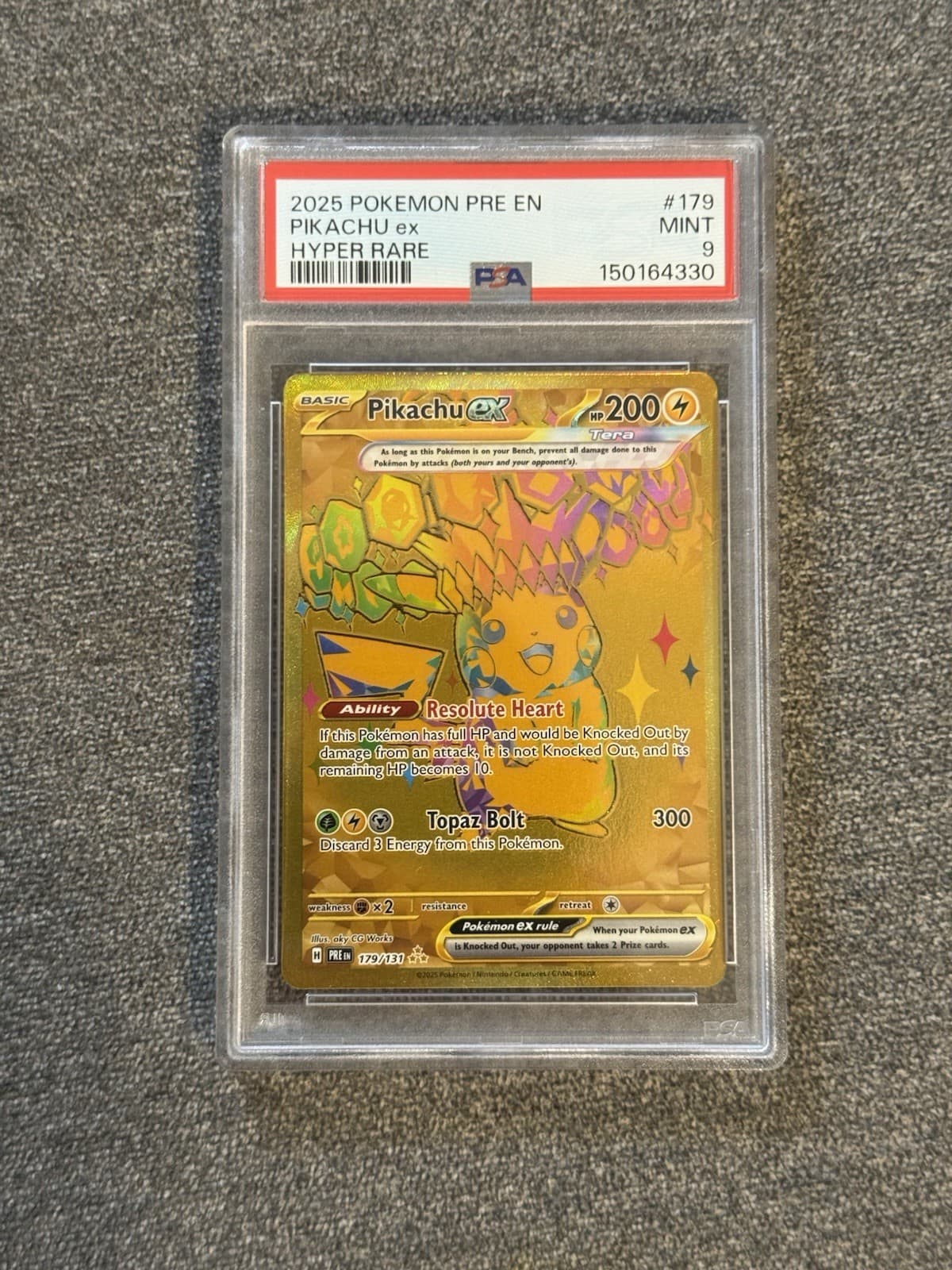 2025 Pokemon S&V Prismatic Evolutions Pikachu ex Hyper Rare PSA 9 #179/131