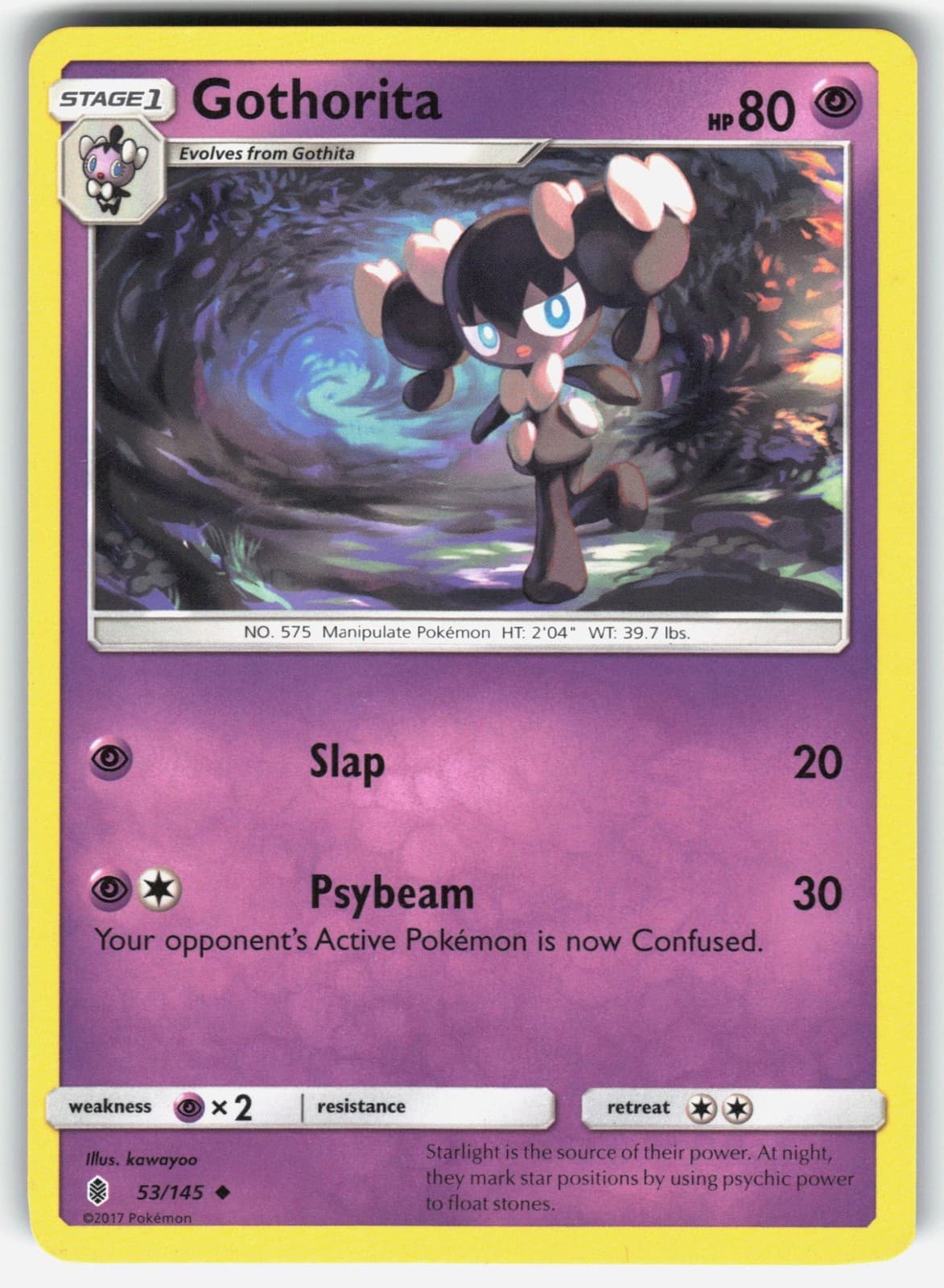 Gothorita 53/145 SM - Guardians Rising Pokemon Uncommon EN Moderately Played