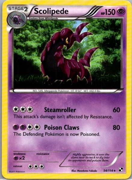 Scolipede 54/114 Black & White Rare NM Pokemon TCG