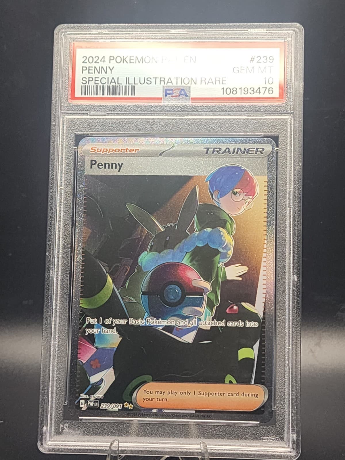 2024 POKEMON PAF EN-PALDEAN FATES SPECIAL ILLUSTRATION RARE #239 PENNY PSA 10