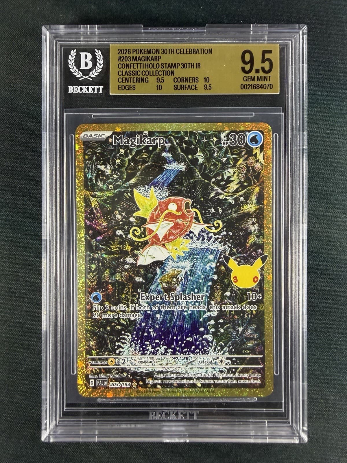 Magikarp Classic Collection 203/193 30th Pokemon Celebration BGS 9.5