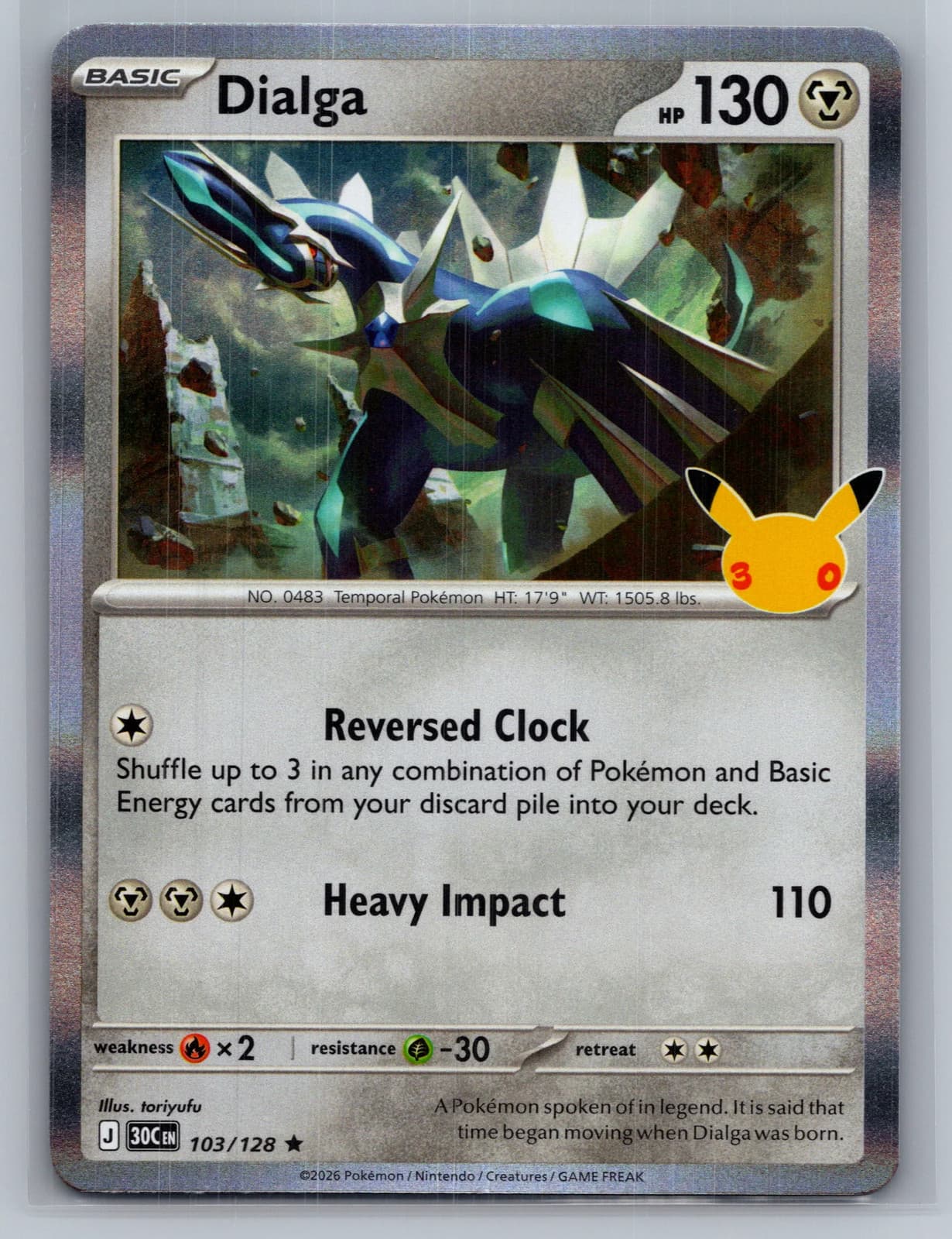 Dialga #103/128 2026 30th Celebration Pokemon TCG