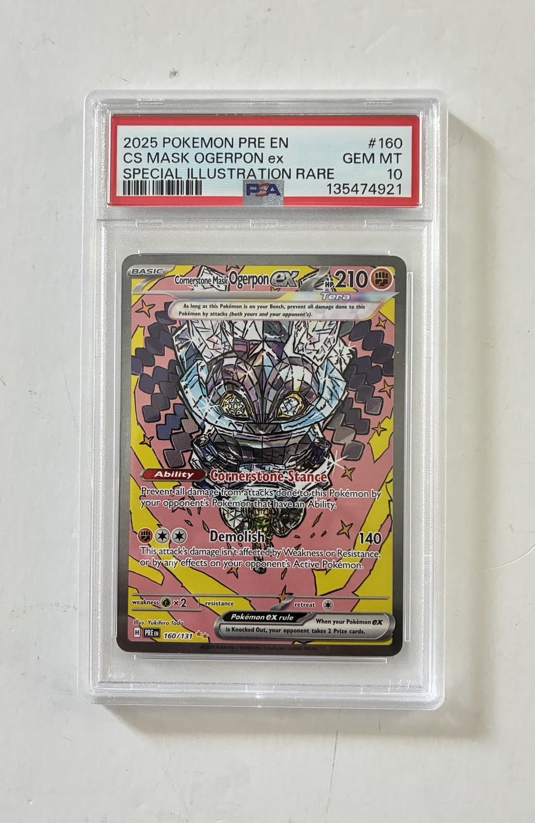 💎 PSA 10 💎 2025 POKEMON PRISMATIC EVOLUTIONS #160 CORNERSTONE MASK OGERPON EX