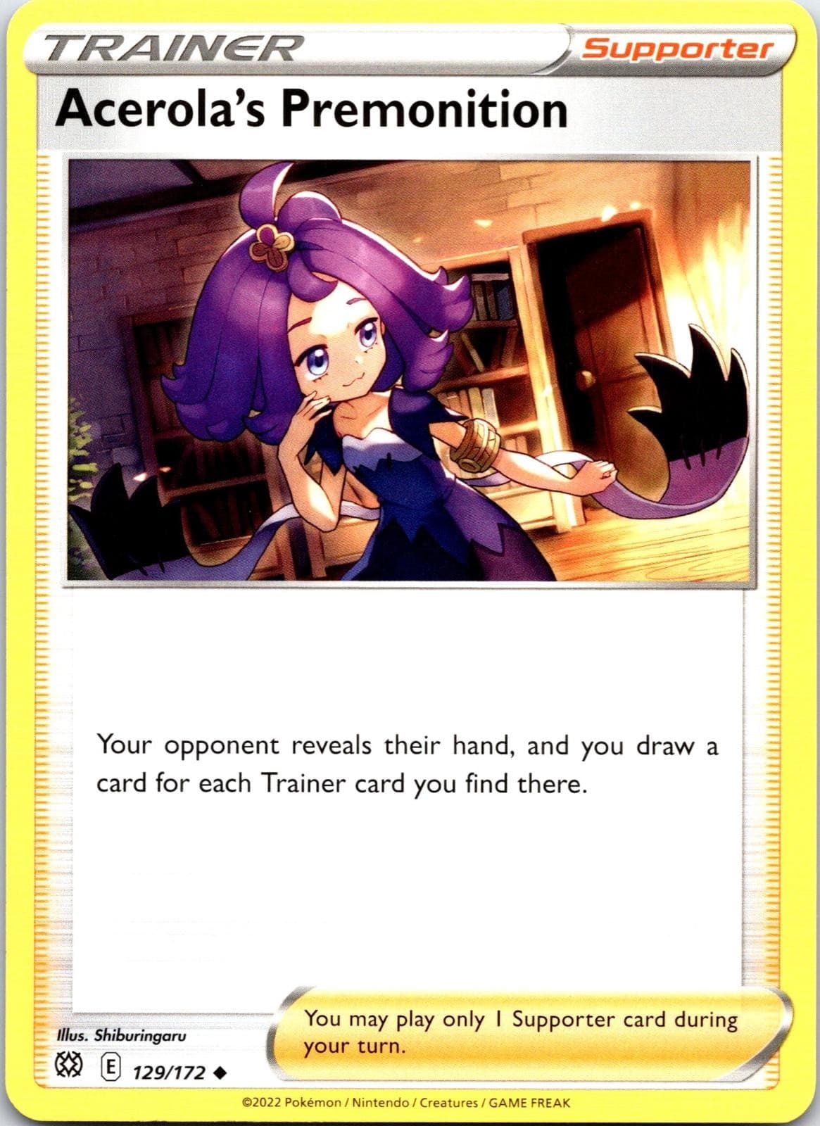 Acerola's Premonition 129/172 Uncommon Brilliant Stars Pokemon NM