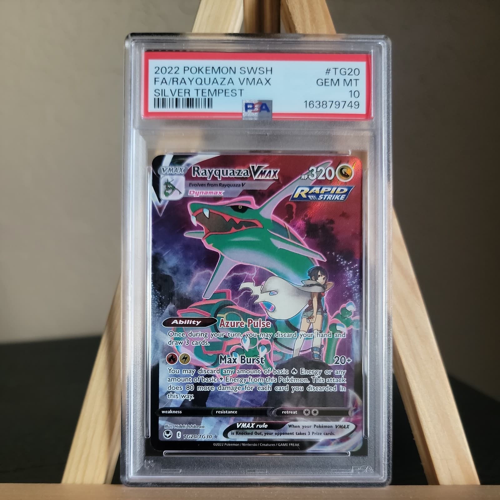 Pokémon TCG SWSH Rayquaza VMAX Ultra Rare Holo Card TG20/TG30 PSA 10 Gem Mint