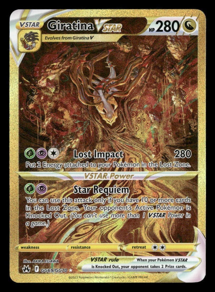 Pokemon Giratina VSTAR GG69/GG70 Crown Zenith Galarian Gallery Gold Secret NM