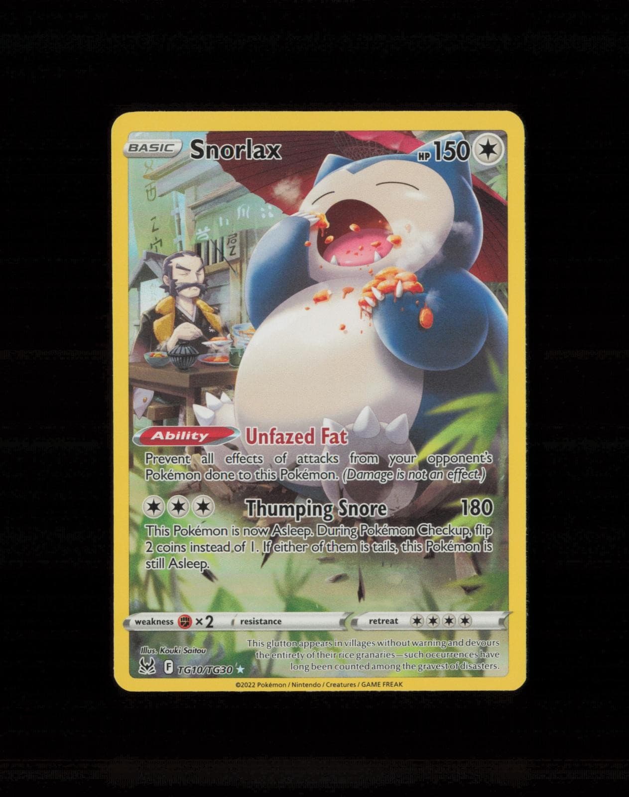 2022 Pokemon Lost Origin Trainer Gallery Snorlax TG10/TG30 Holo NM