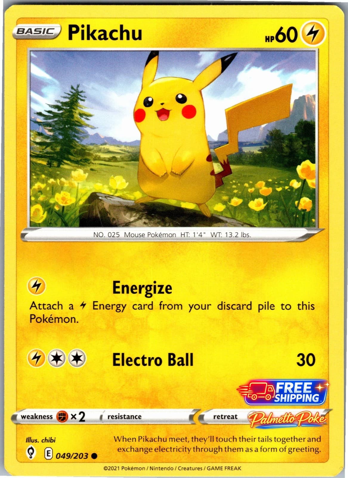 Pikachu 049/203 Common Evolving Skies Pokemon NM/LP
