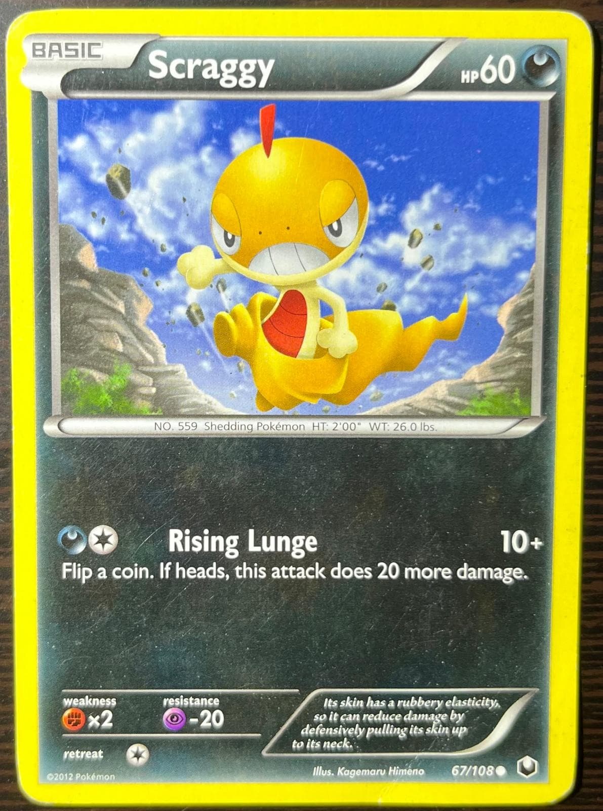 Scraggy 67/108 Common Dark Explorers Pokemon Lightly Played