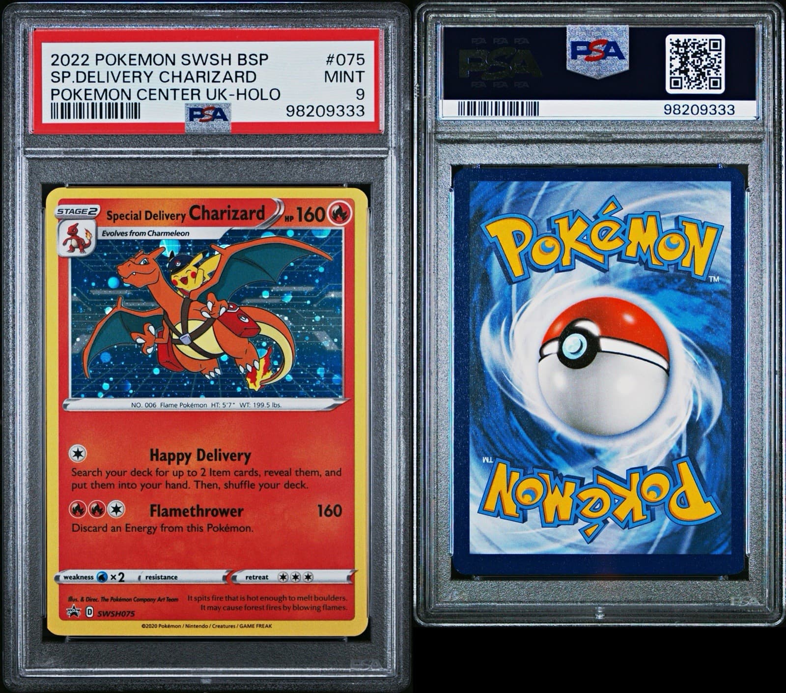 Pokémon Special Delivery Charizard SWSH075 Promo Holo PSA 9 2022