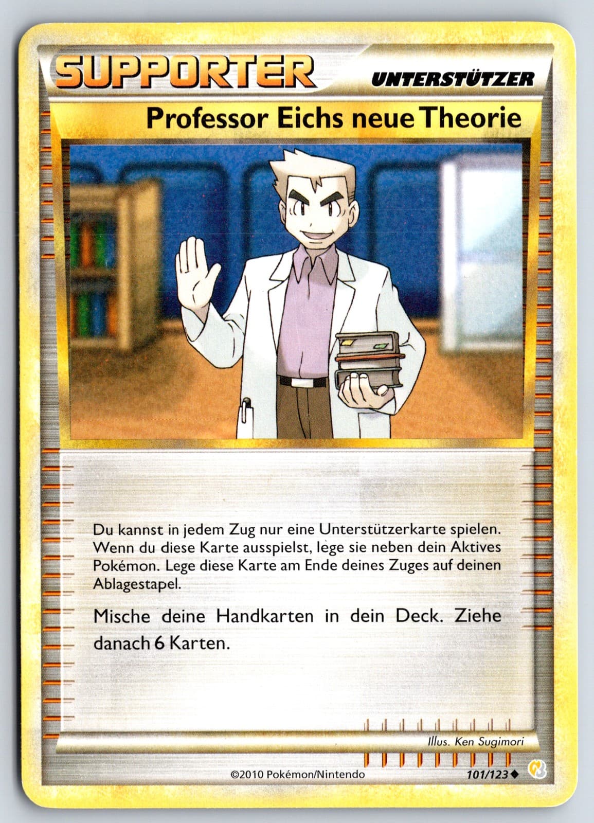 Pokemon Karte Professor Eichs neue Theorie HeartGold SoulSilver 101/123 MP