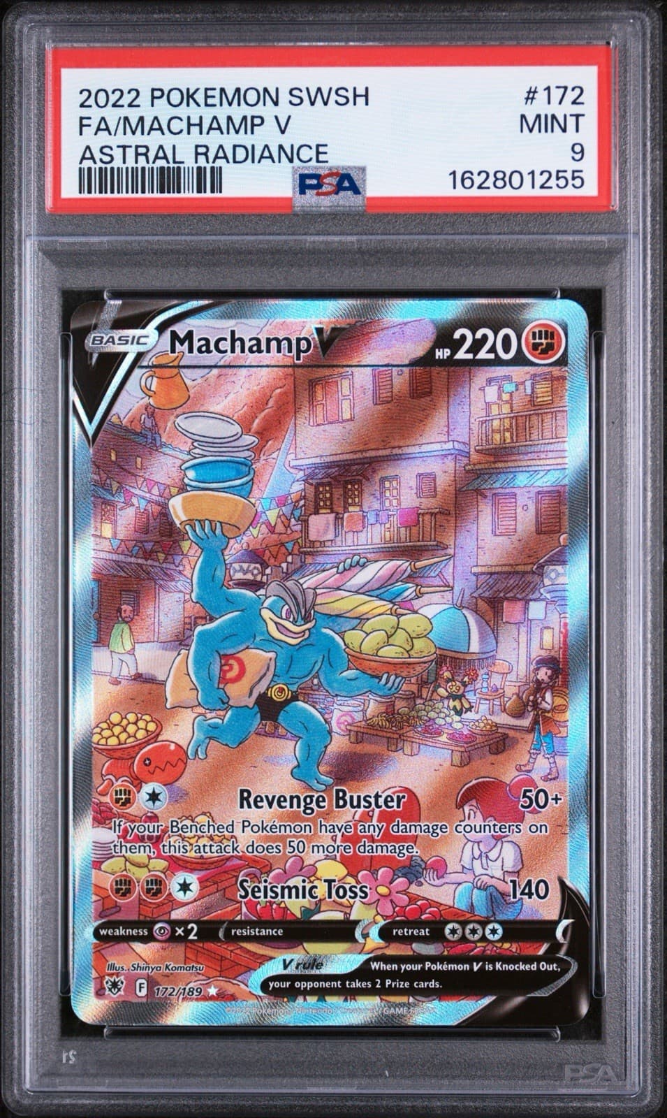 Pokemon TCG SWSH Astral Radiance Machamp V 172/189 Full Art Holo PSA 9