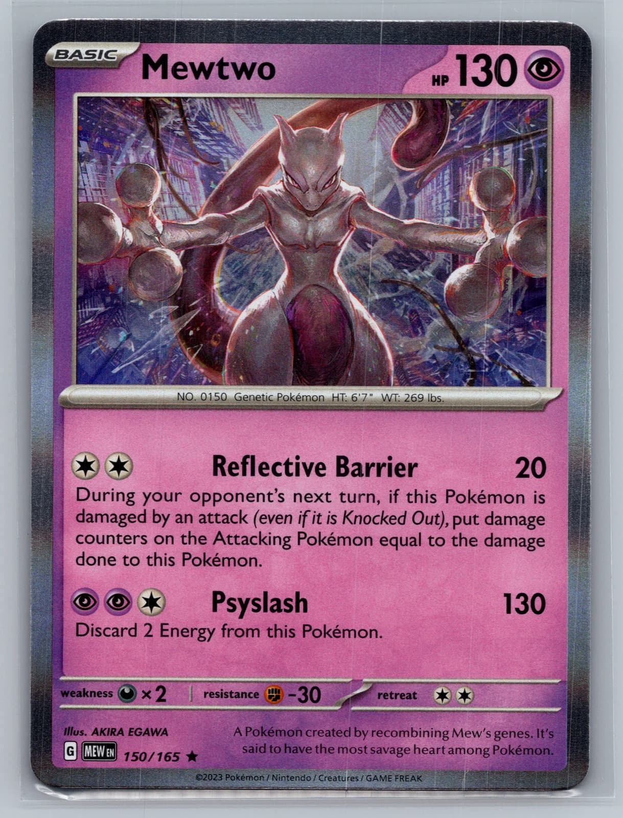 Mewtwo 150/165 Scarlet & Violet 151 Reverse Holo Rare Pokemon TCG NM