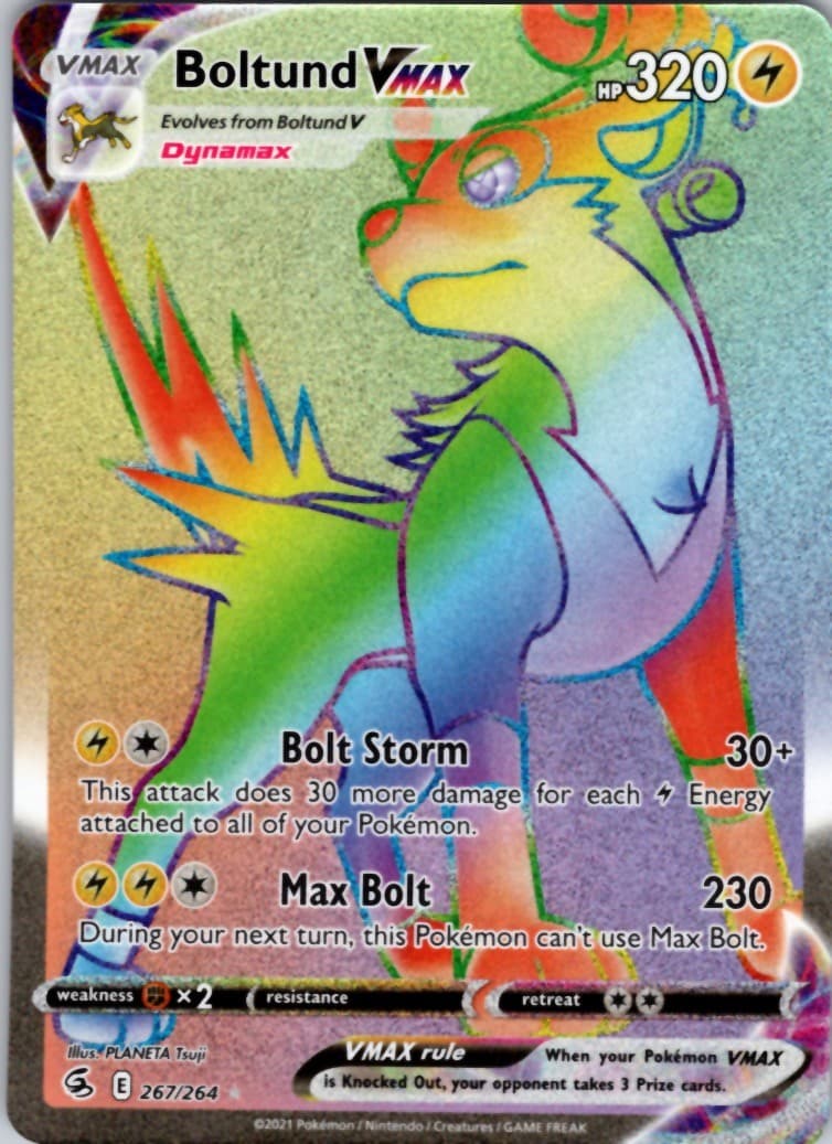 Boltund VMAX (Secret) Holo Secret Rare SWSH08: Fusion Strike 267/264 NM