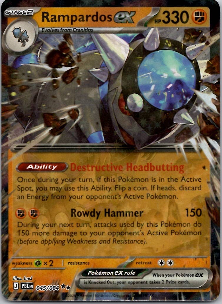 Pokemon Pitch Black Rampardos ex 45/84 NM