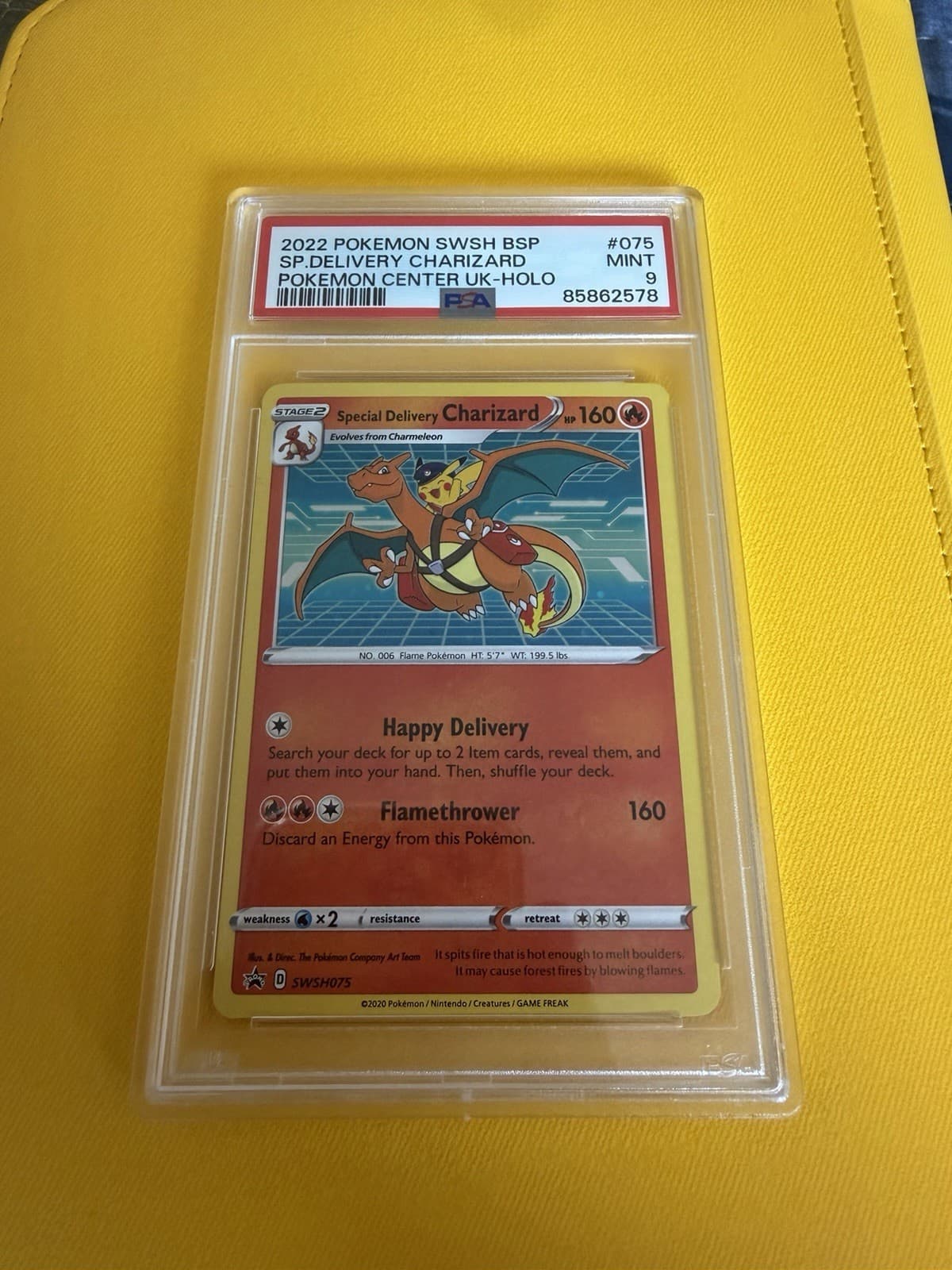 PSA 9 Special Delivery Charizard SWSH075 Holo Promo Pokemon Center UK 2020
