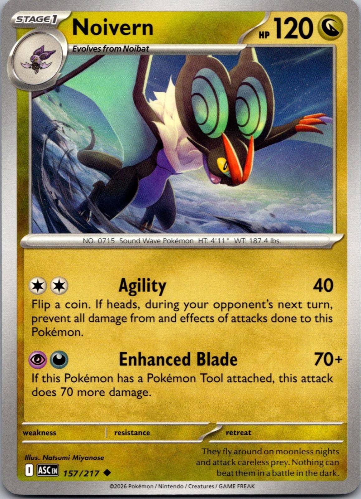 Noivern Ascended Heroes Pokemon Uncommon Near Mint 157/217