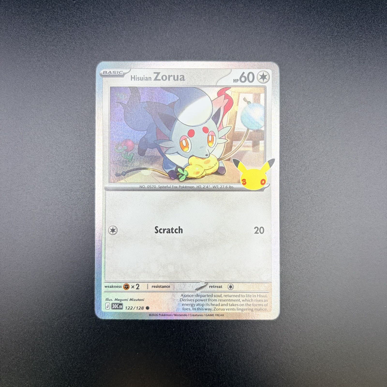 Hisuian Zorua 122/128 Holo - Me: 30th Celebration - Pokemon TCG NM