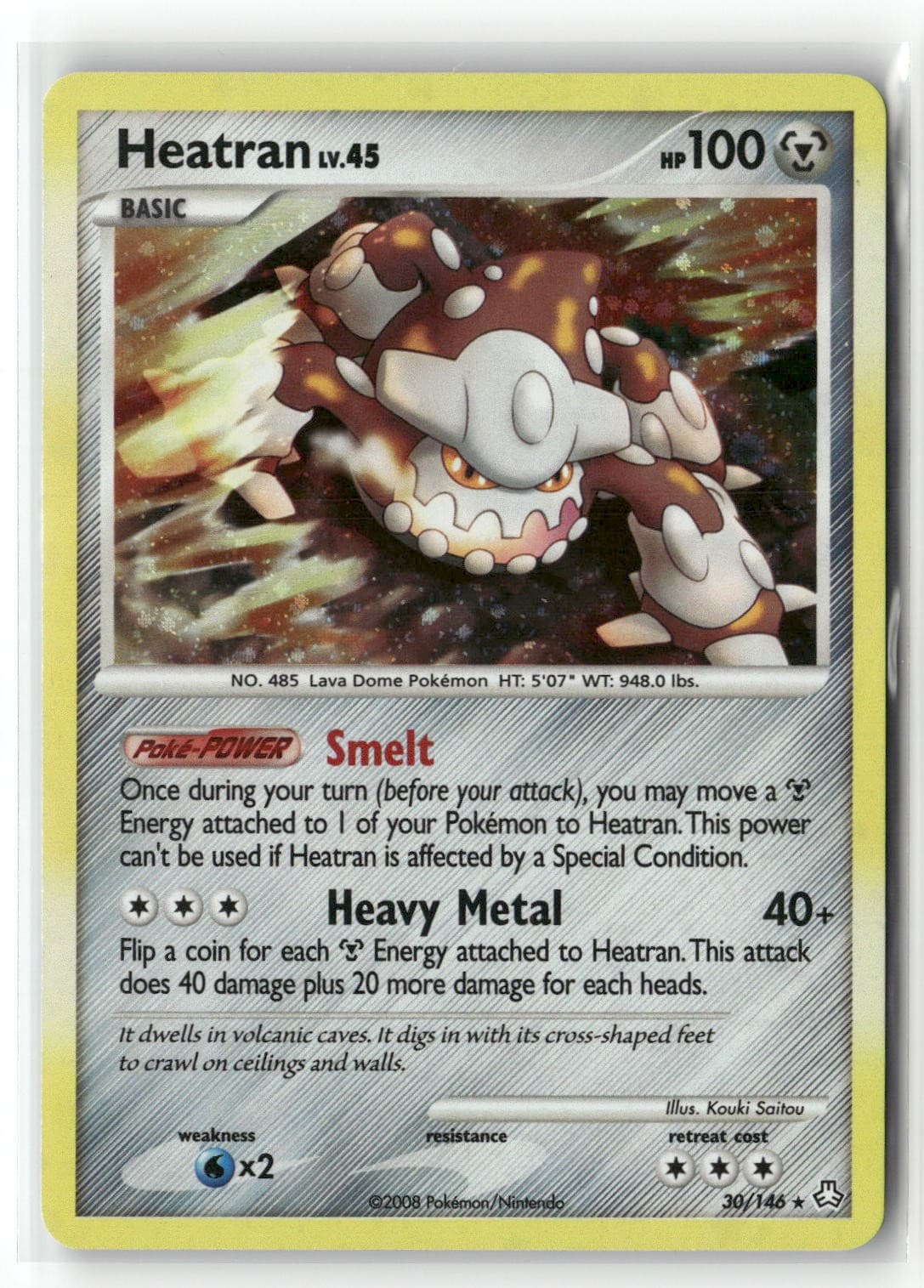 Heatran (DP Legends Awakened) 30/146 Cosmo Holo Rare Deck Exclusives Pokemon LP