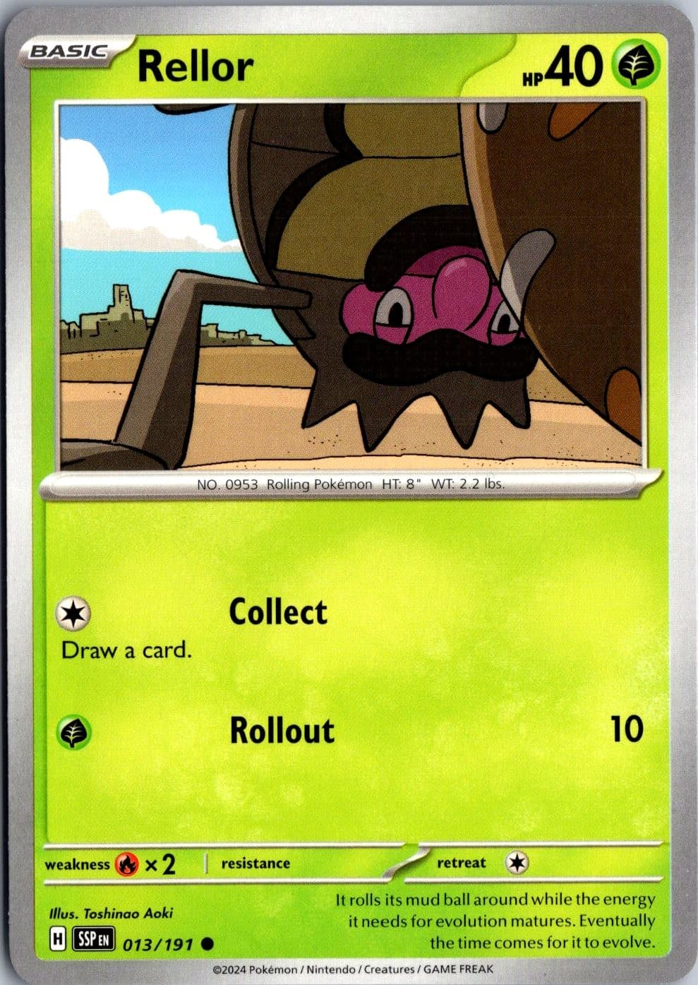 Rellor #13 Surging Sparks Non-Holo SSP Common Lightly Played Pokémon TCG Card
