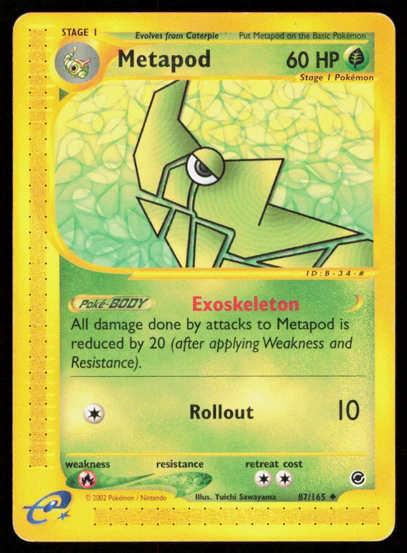 METAPOD 87/165 UNCOMMON EXPEDITION BASE SET POKEMON