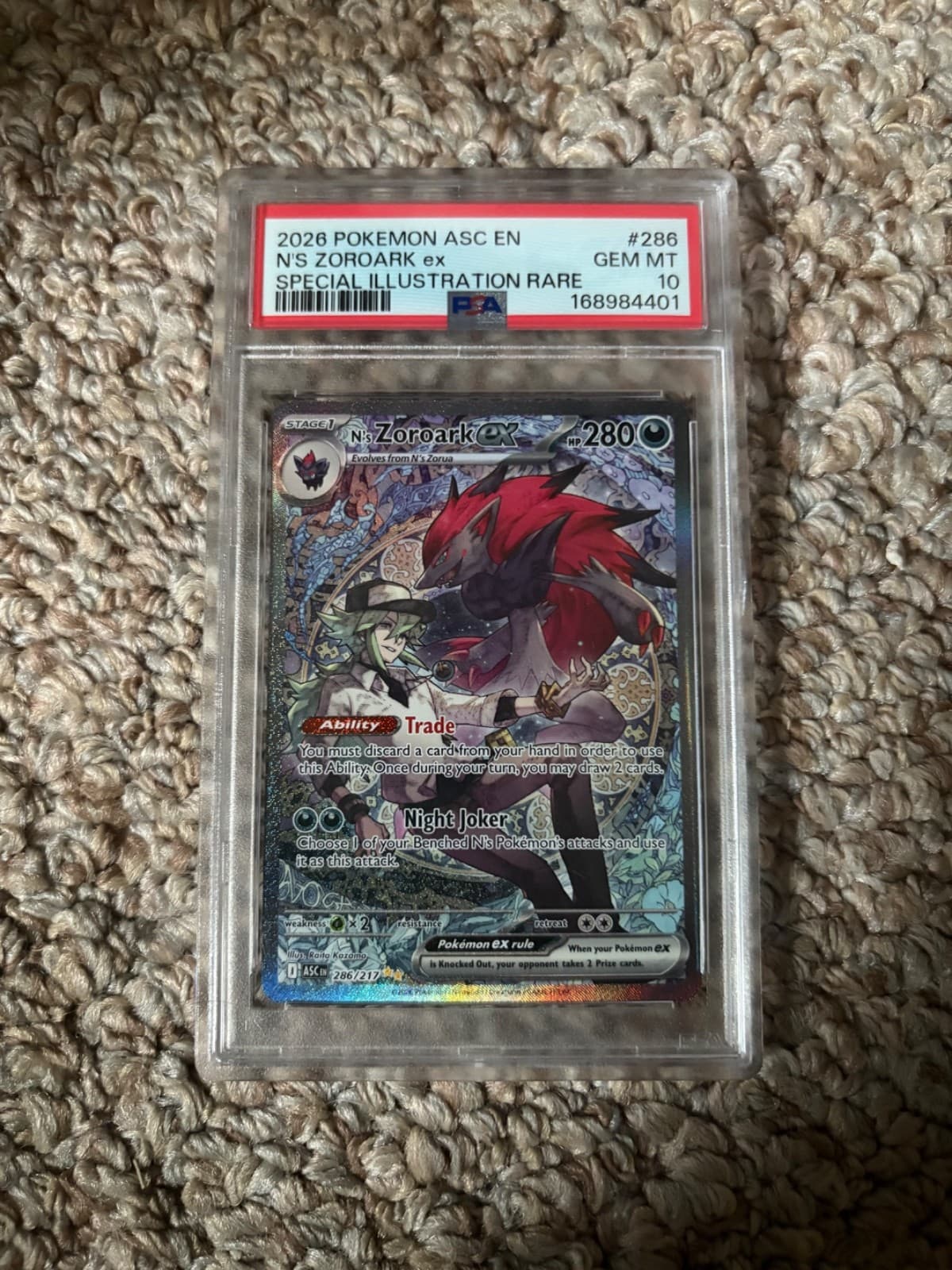 2026 Pokemon Ascended Heroes N's Zoroark ex 286/217 SIR PSA 10 Gem Mint