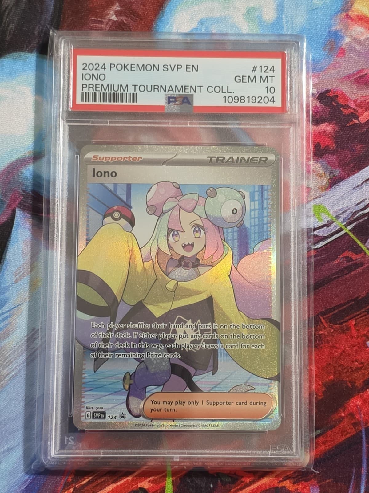 Pokémon TCG Trainer Iono #124 Black Star Promo PSA 10