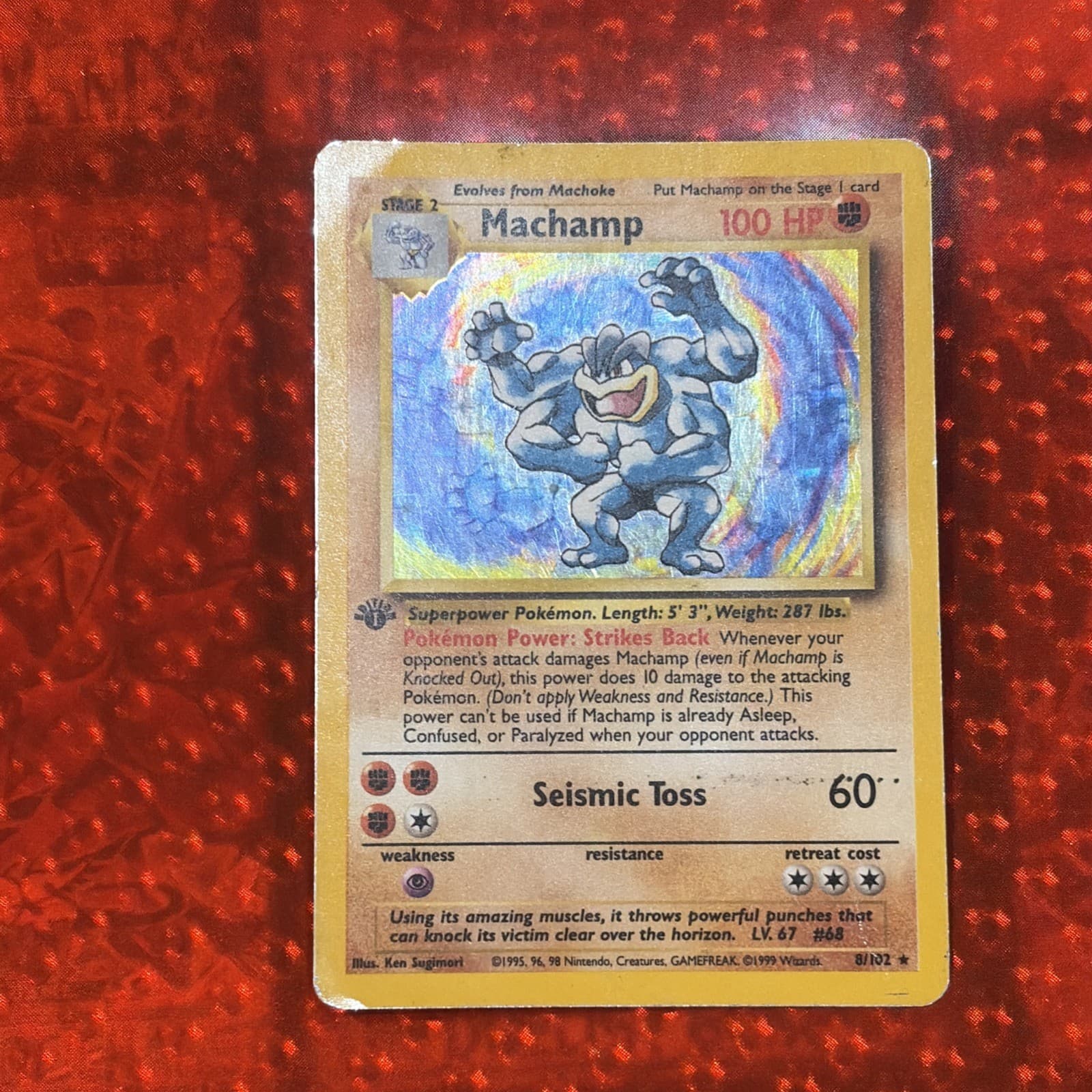 Pokémon TCG Machamp Base Set 8/102 Holo Unlimited Holo Rare