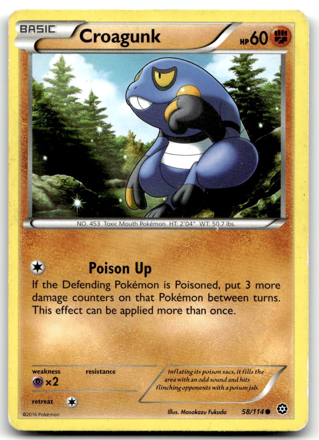 Croagunk 58/114 XY - Steam Siege Common Normal Pokemon TCG HP
